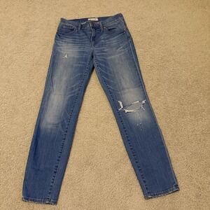 Madewell Women's 9" High Riser Skinny Skinny Jeans Light Wash Distressed Size 27
